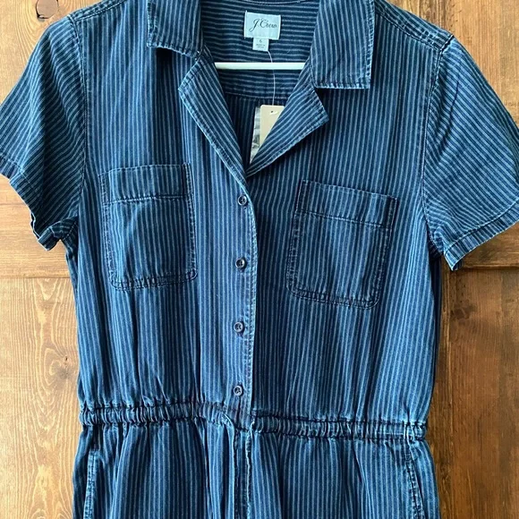J.Crew Blue Striped Jumpsuit - Picture 3 of 5